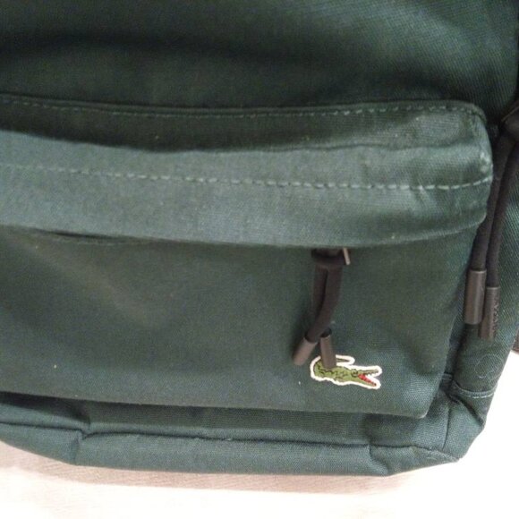 Lacoste Green canvas backpack in great condition